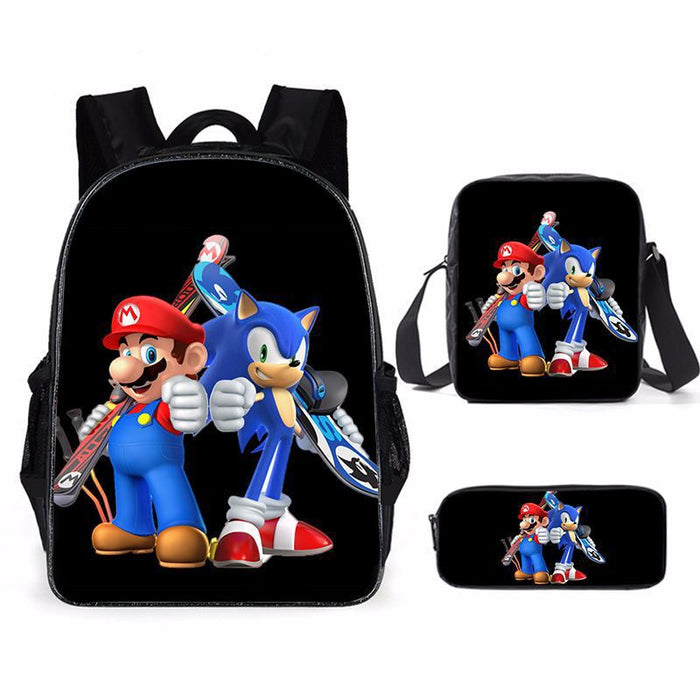 Wholesale Cartoon Backpack Primary and Secondary School Students Three-piece Schoolbag Backpack Shoulder Bag Pencil Case JDC-BP-Shangl001