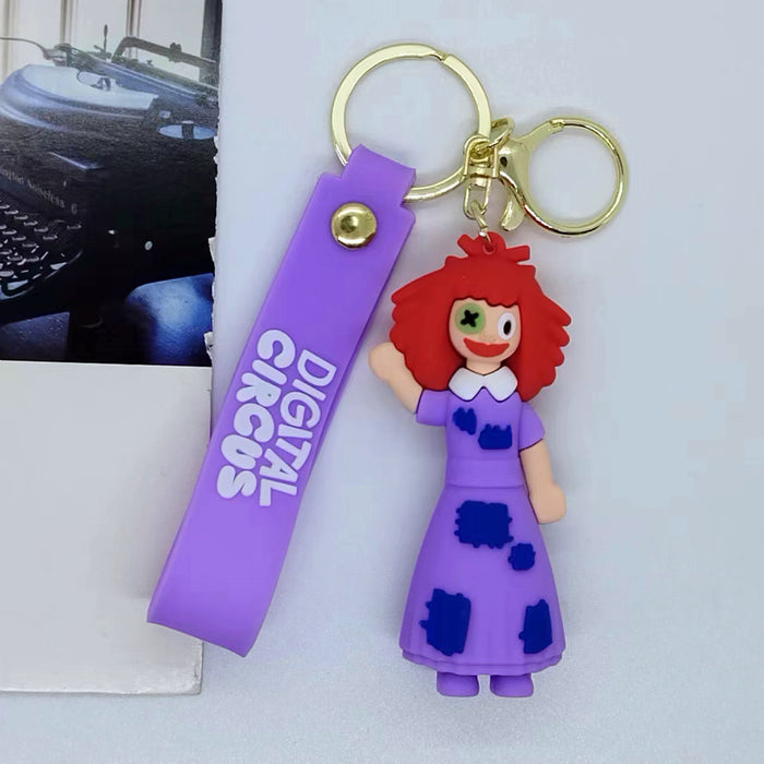 Wholesale creative cartoon circus keychain pendant bag car key chain accessories gift