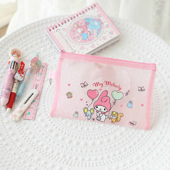 Wholesale Cartoon Mesh Zipper Bag Student Simple Storage Bag JDC-PB-XBB001