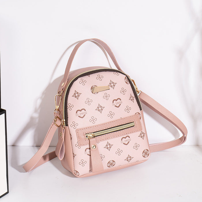 Wholesale Retro Floral Backpack Fashionable and Trendy Backpack, Peach Heart Printed Student Backpack JDC-BP-HY001