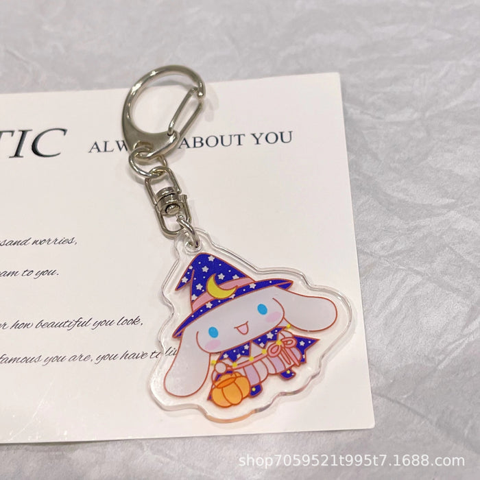 Wholesale Double-sided Keychain Cute Cartoon Book Bag Pendant Transparent Pendant Acrylic Key Ring for Men and Women