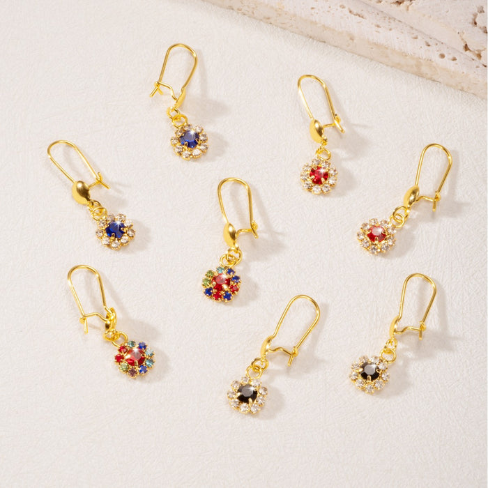 Wholesale Copper plated diamond inlaid lace earrings, light luxury, niche design, high-end earrings