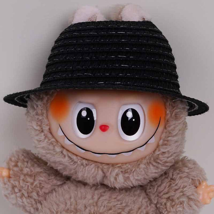 Wholesale  mini hollow top woven straw hat dome wave pull cloth leaking ear hat dress-up baby clothes accessories