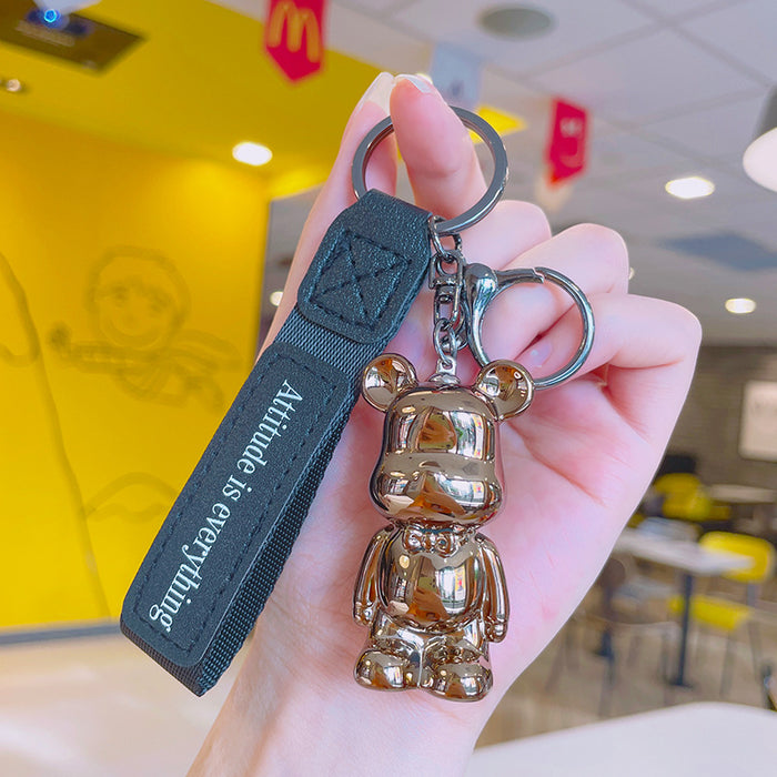 Wholesale Electroplating  bear schoolbag pendant small gift keychain accessories car key chain net red envelope bag ornaments