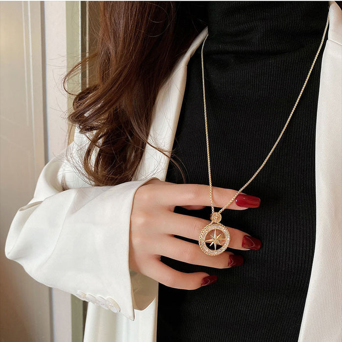 Wholesale Sparkling Diamond Sweater Chain Necklace