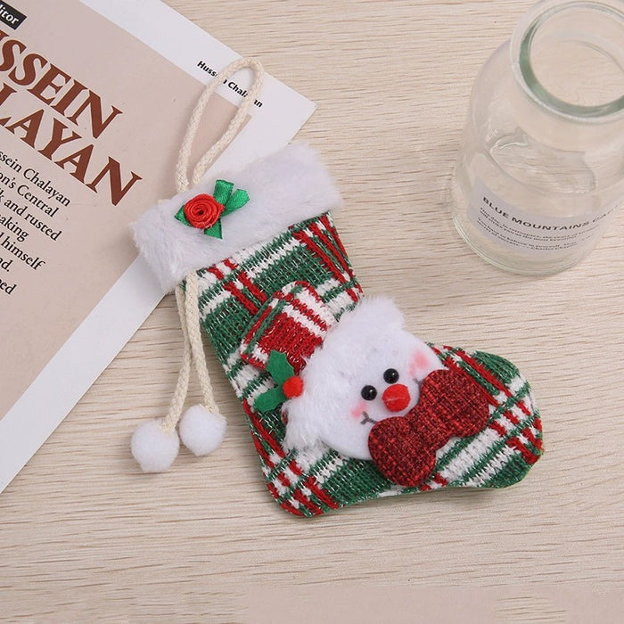 Wholesale Christmas stocking decoration props snowman elk old man stocking decoration Christmas tree pendant