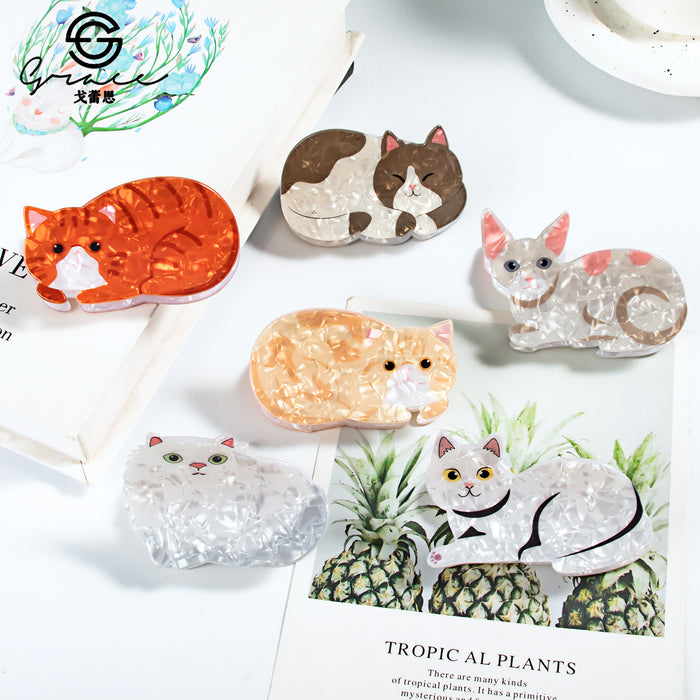 Wholesale Cat Cartoon Print  Grabber Jewelry Headwear Hairpin Cat Cute Animal