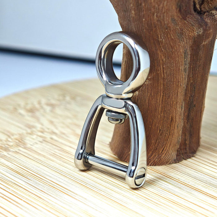 Wholesale Titanium alloy car keychain D-shaped buckle luggage hardware accessories