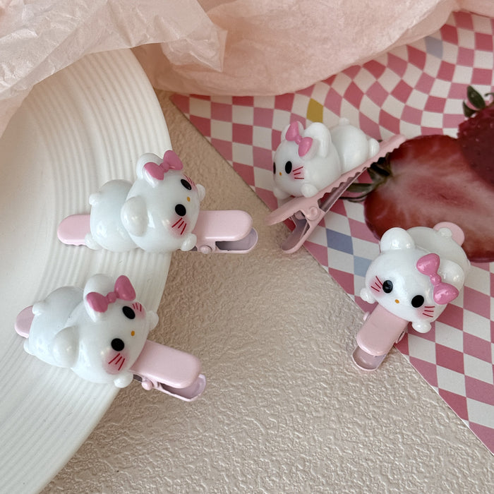 Wholesale Cute White Three-Dimensional Cat Hair Clips
