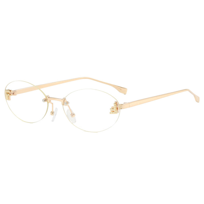 Wholesale Frameless sunglasses, round retro small frame sunglasses, fashionable metal