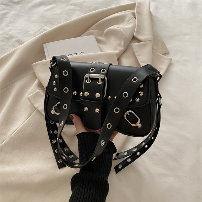 Wholesale Texture rivet personalized design single shoulder crossbody