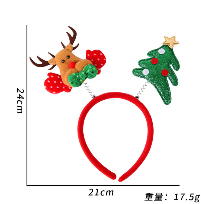 Wholesale Christmas Headband Christmas Antlers Hair Stamp Headwear Holiday Decorative Gift Big Bow Headband Hair Accessories Headwear