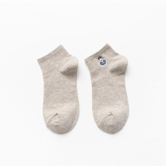 Wholesale Socks Short Socks Thin Cotton Embroidered Cartoon Boat Socks