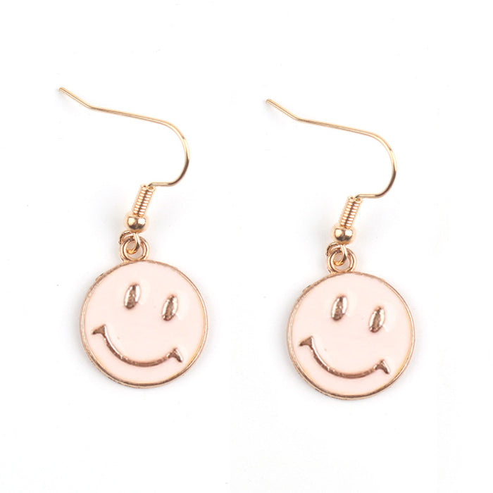 Wholesale Cartoon Smiley Face Alloy Pendant Earrings JDC-ES-FuYu006