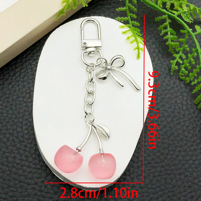 Wholesale Creative cherry-shaped enamel metal keychain