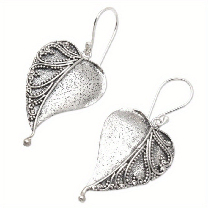 Wholesale Vintage heart-shaped alloy pendant earrings with versatile personality