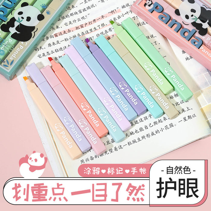Wholesale Panda Highlighter Cute Cartoon Color Hand Account Pen Marking Pen