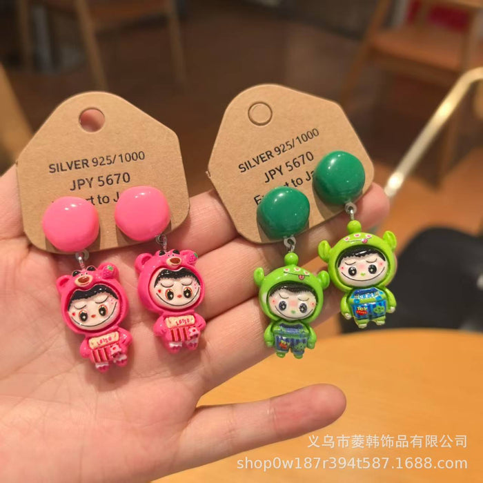 Wholesale Handmade new silver needle fun earrings ear clip niche design