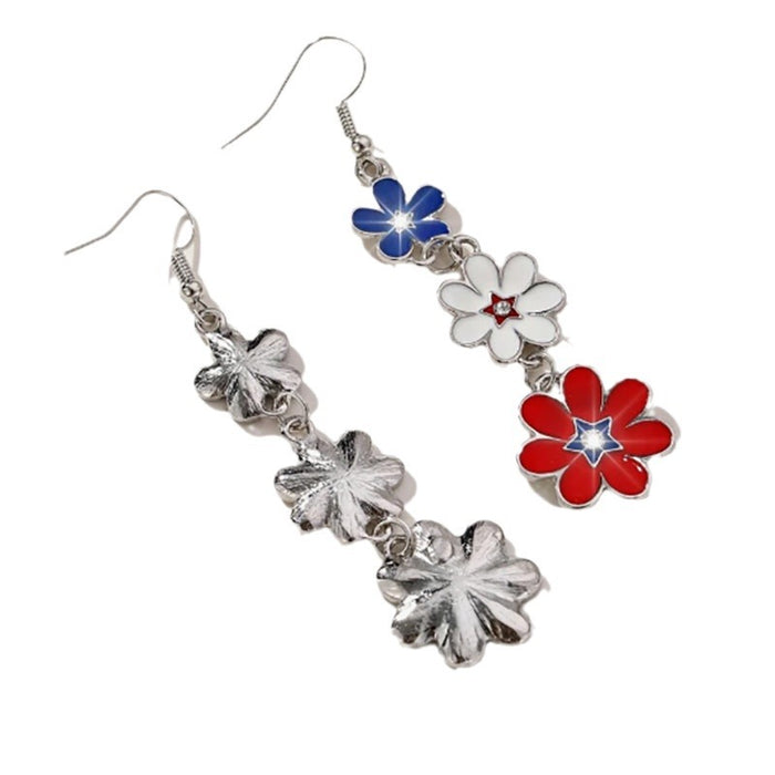 Wholesale New Multi colored Flower Drip Oil Earrings Fashion and Creative Festival