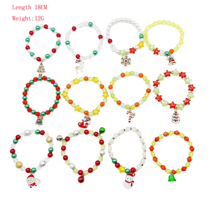 Wholesale Christmas Bracelets for the Elderly,  Christmas Decorations,  Snowflake Bells,  Elk Bracelets,  Elastic Bracelets