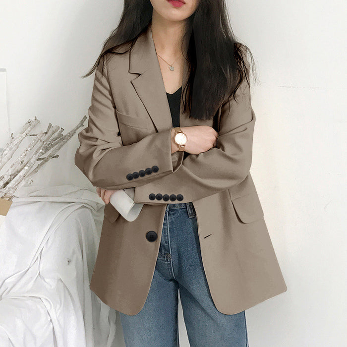 Wholesale Small Suit Jacket Women's Korean Version Spring and Autumn Casual Loose Internet Famous Autumn Suit Jacket British Trend JDC-CTS-ZX003