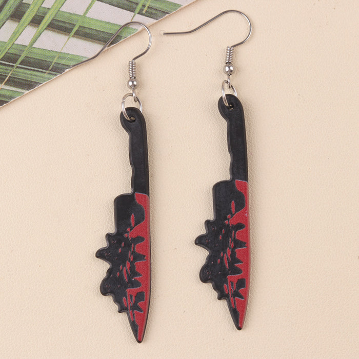 Wholesale  Acrylic Earrings Dark Horror Blooded Chopper Dagger Earrings Distinctive Earrings Ear Jewelry