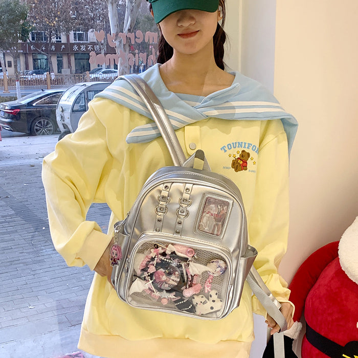 Wholesale Transparent large-capacity backpack with PU shoulder straps