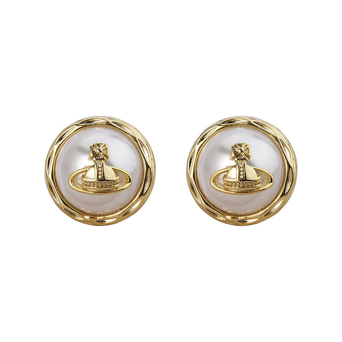 Wholesale Niche temperament versatile commuting pearl ear clip earrings retro exquisite high-end earrings