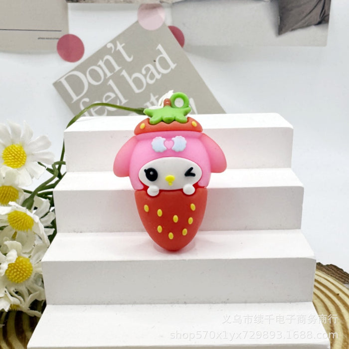 Wholesale Cartoon Strawberry Series Keychain Soft PVC Doll Bag Pendant Exquisite
