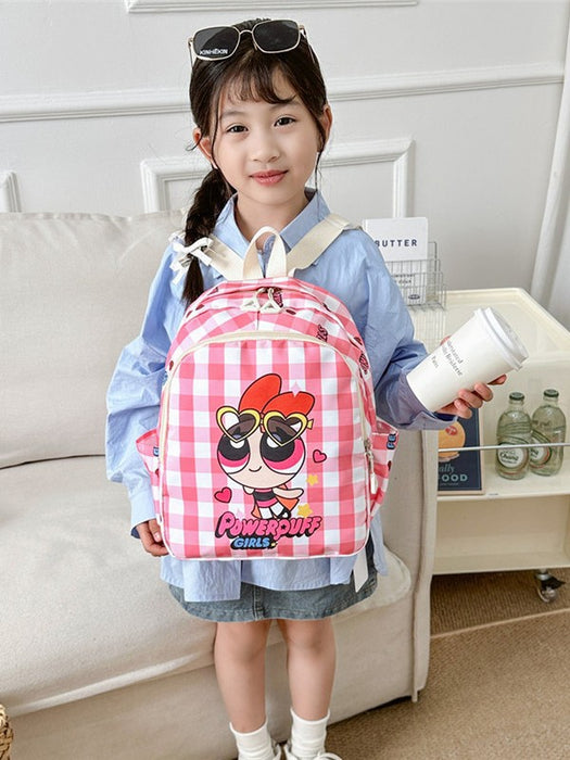 Wholesale Cartoon Cute Children' s Plaid Backpack Bags