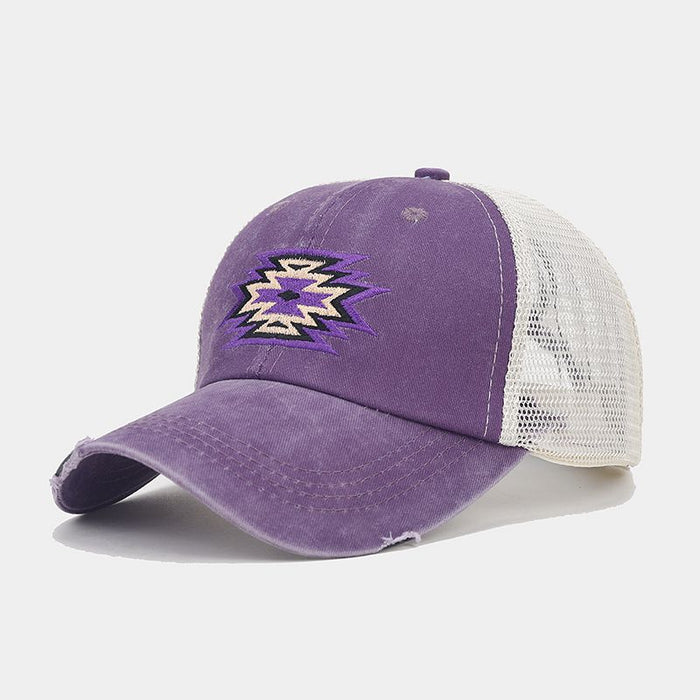 Wholesale Cotton Embroidered Perforated Mesh Baseball Cap JDC-FH-LvY012