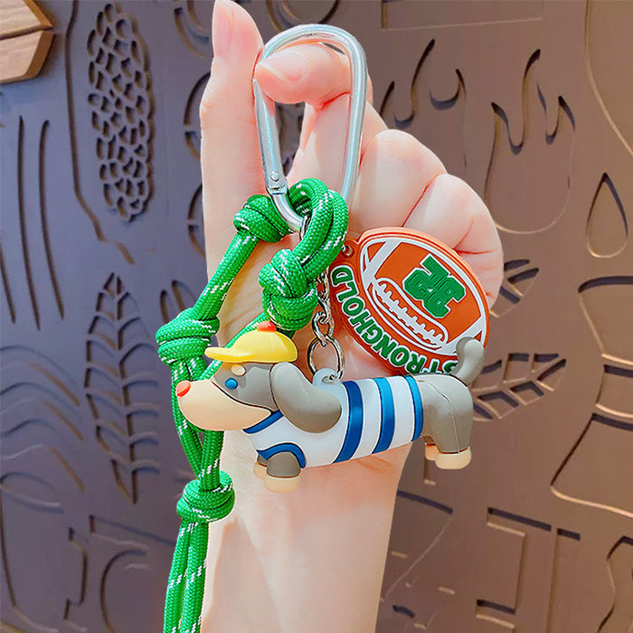 Wholesale Sausage Dog Doll Keychain Cartoon Puppy Couple Bag Pendant