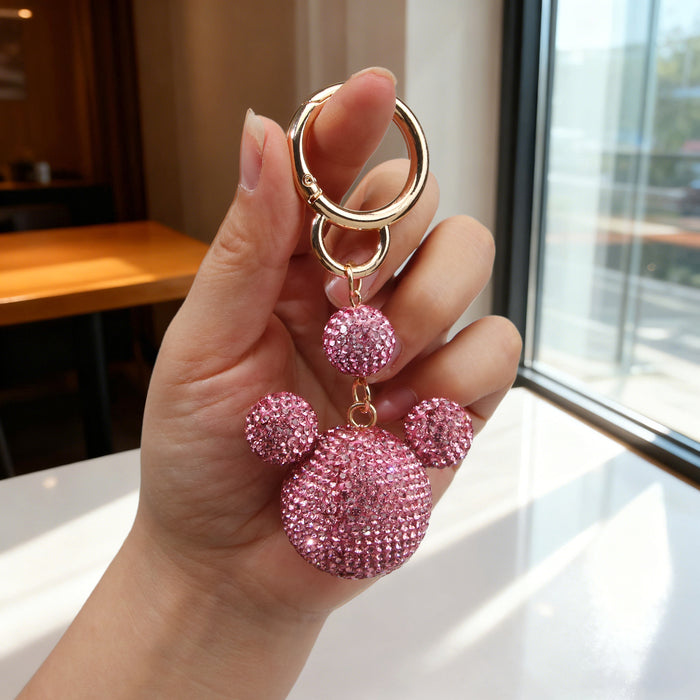 Wholesale Rhinestone Keychain Cute Cartoon Car Bag Charm Decorative Accessory MOQ≥2