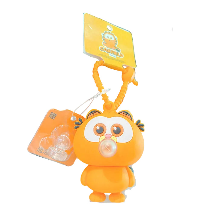 Wholesale Cute cartoon cat blowing bubbles silicone keychain