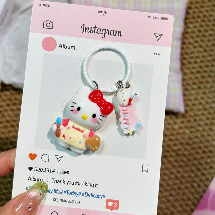 Wholesale Big Cartoon Cat Resin Keychain Cute Backpack Charm Gift MOQ≥2