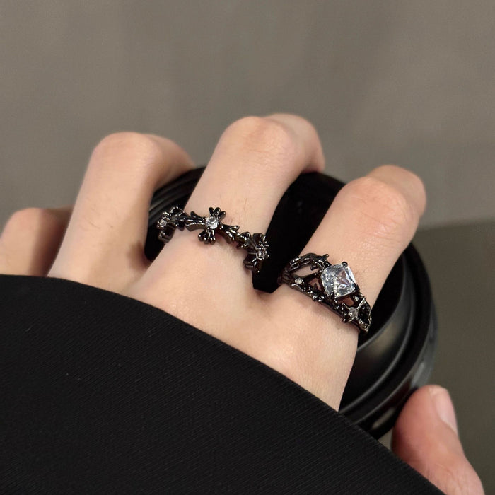 Wholesale Zircon ring with adjustable opening for niche high-end matching, light luxury and versatile new jewelry