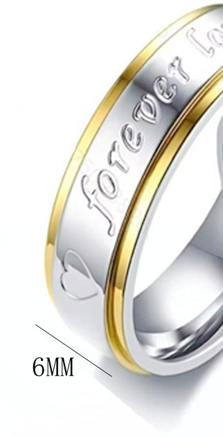 Wholesale Carved gold-plated titanium steel ring, fashionable ring