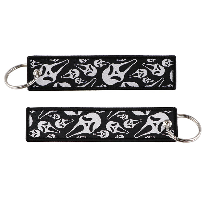 Wholesale  Cartoon Woven Label Keychain Lanyard   Fabric Keychain