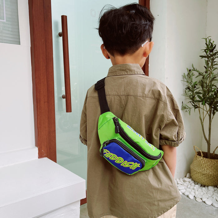 Wholesale children's bag  boy crossbody shoulder bag fashionable letter little girl waist bag chest