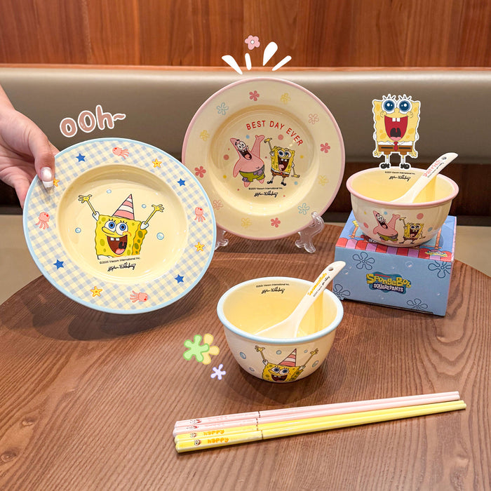Wholesale Cute Couple Ceramic Plate and Bowl Tablerware Set
