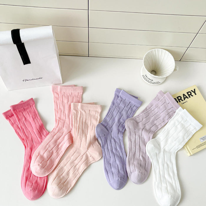 Wholesale Lightweight mesh tube socks, combed cotton antibacterial socks, stacked socks