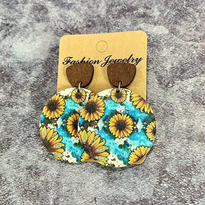 Wholesale Wooden earrings, flower splicing, wooden earrings, earrings, pendants