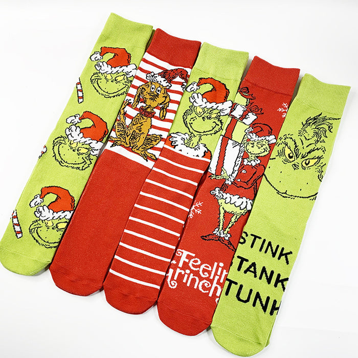 Wholesale Christmas Cotton Cartoon Middle Socks JDC-SK-YiYan076