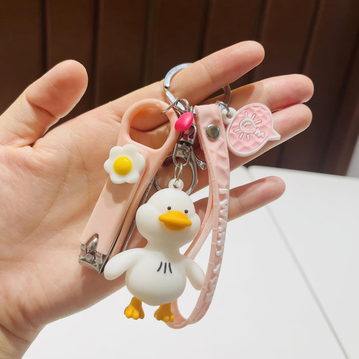 Wholesale  Silicone Doll Spaceman Keychain Pendant Bag  Nail Clipper Ear Digging Spoon Keychain