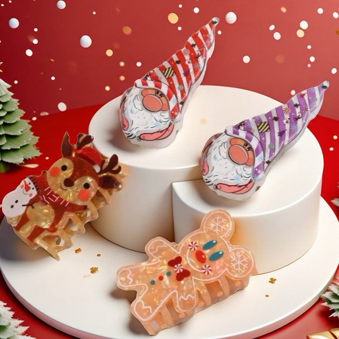 Wholesale Christmas Series Gingerbread Man Hair Clip Elk Shark Clip  Ponytail Clip