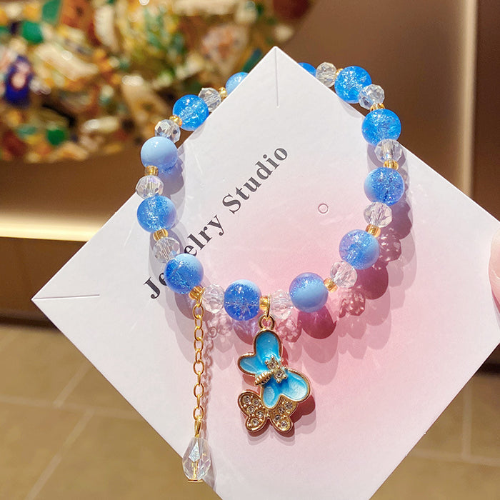 Wholesale Purple Floral Butterfly Bowknot Bracelet for Little Girls MOQ≥3