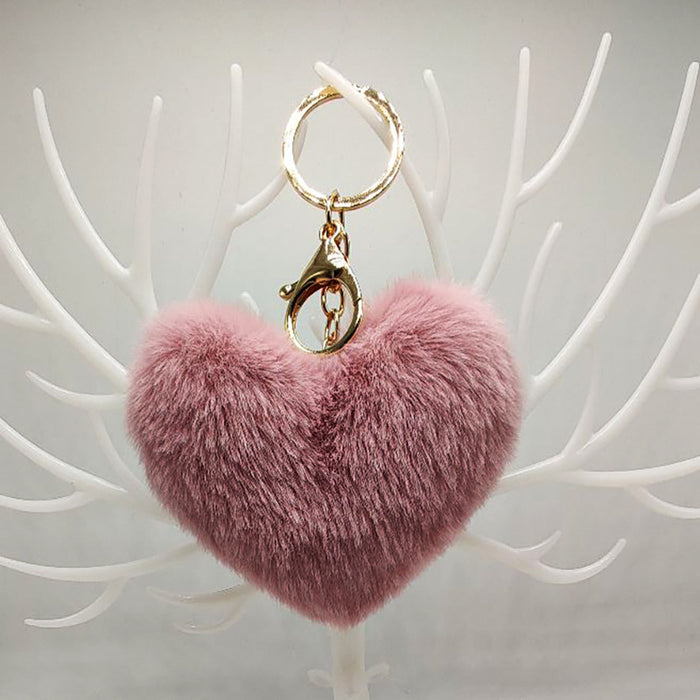 Wholesale Love Heart Plush Peach Heart Keychain Car Keychain Plush Pendant