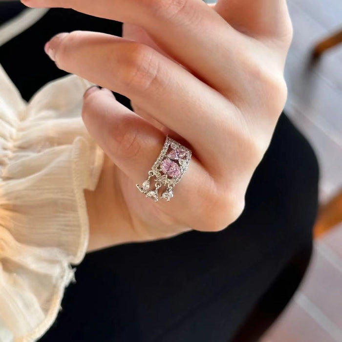 Wholesale Tail ring with high-end and niche design, light luxury temperament, and an open mouth ring