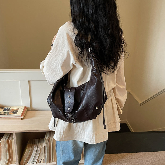 Wholesale Chic Women' s Large PU Crossbody Bag Black Street Style