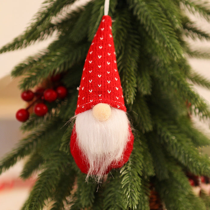 Wholesale Christmas Decorations Christmas Knitted Small Pendant Christmas Tree Faceless Old Man Doll Pendant Small Hanging
